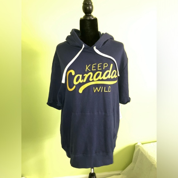 Hudson Bay NEW keep Canada wild blue hoodie M medium Rare shirt sleeve Men shirt - Picture 1 of 7